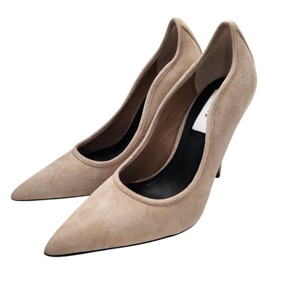 REISS Bramley Leather Heels‎ 38 Tan Office Classic Neutral Academia Business - Picture 1 of 8